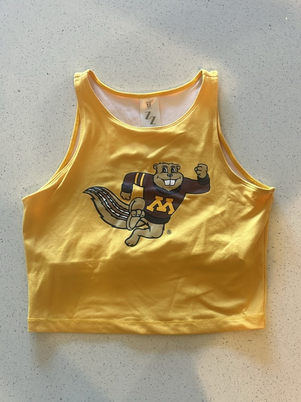 University of Minnesota Gold Crop Tank with Mascot